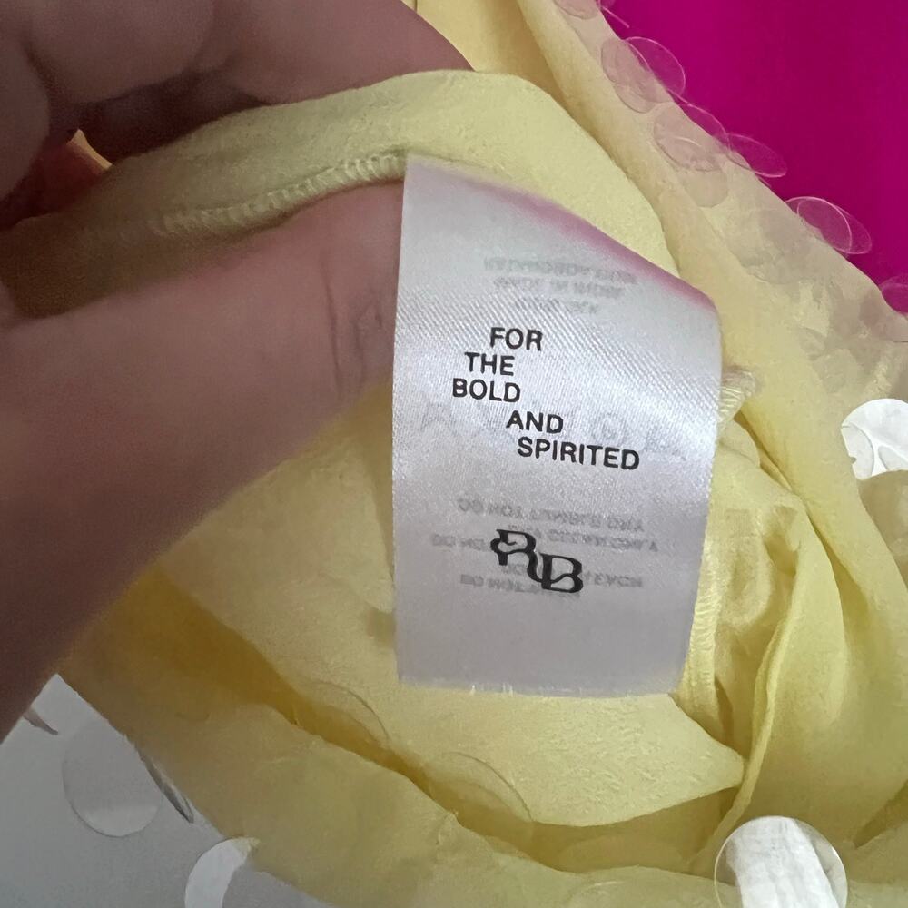 Rat & Boa Asteria Yellow Sequin Bodycon Open Back Silk Maxi Gown New Medium - Picture 7 of 12